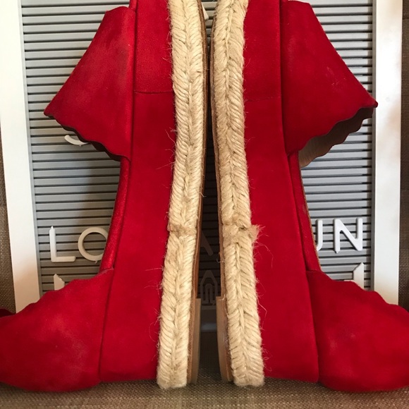 Lauren scalloped suede espadrille platform sandals - Picture 7 of 13